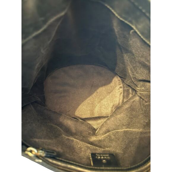 Gucci Vintage GG Canvas Tote & Wallet Set Black Monogram Leather Trim Authentic - Picture 6 of 15